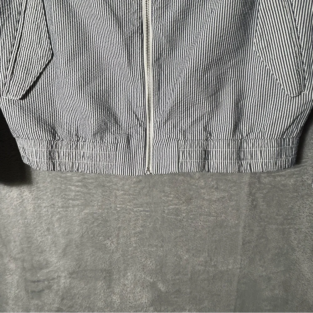 New Lacoste Jacket Mens Size 56 XXL Blue‎ White Seersucker Lined Preppy Striped - Picture 10 of 14